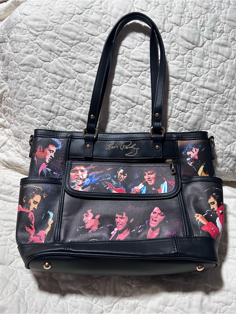 Bradford Exchange Elvis Presley The Legend Lives On Tote Crossbody Bag Purse